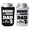 Black and White, variant on Father's Day Can Cooler, Shhh And Bring Dad A Beer, Happy Father's Day, Dad's Can Coolie Gift, Beer Hugger Gift (Black)