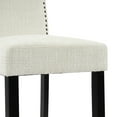 thumbnail image 4 of Counter Height Upholstered Bar Stools Of 2 - Beige Fabric And Robust Rubberwood Legs For Kitchen 300lbs Max Load Ability In Comfortable Foam Seat With Strong Capacity, 4 of 6