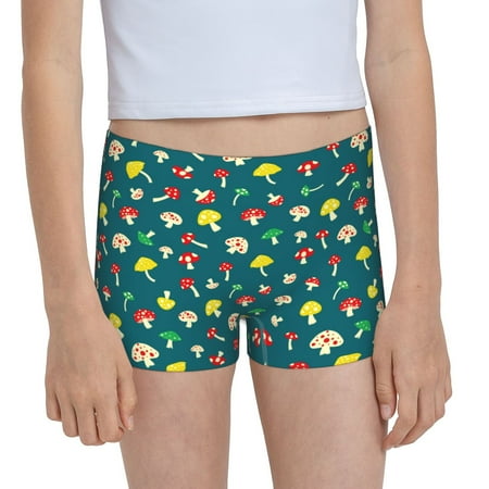 Pofeuu Mushrooms Print Soft Cotton Girls Boyshort panties Toddler Underwear-X-Large