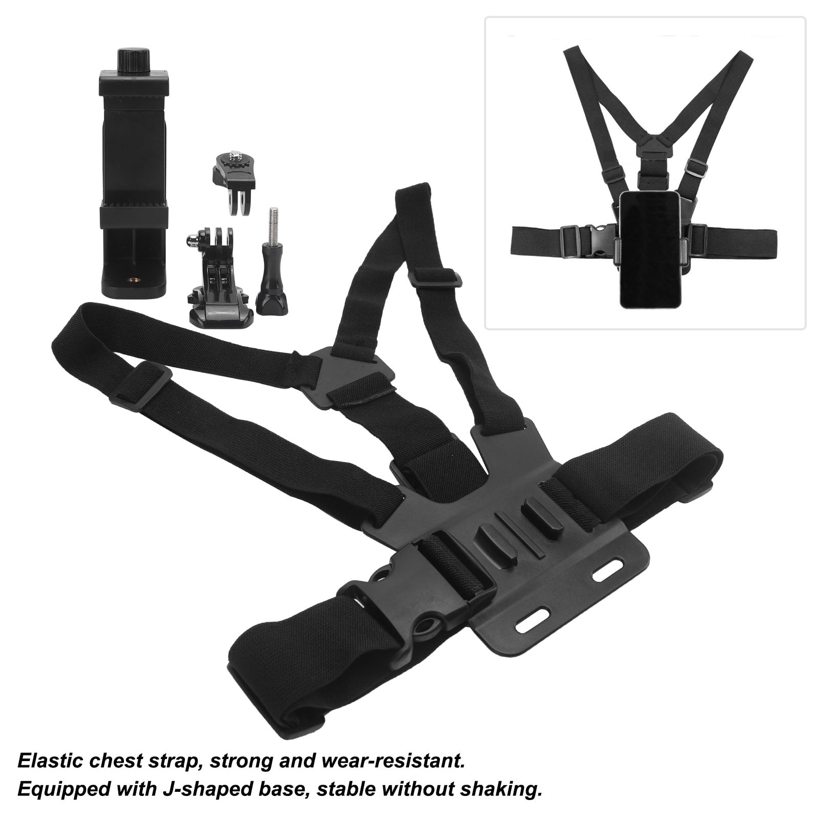 Mobile Phone Chest Mount, Adjustable Nylon Straps Chest Phone Holder for Action Camera and Mobile Phone