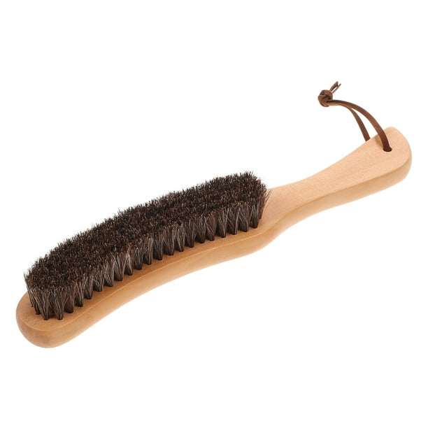 Cepillo de crin de caballo con mango de madera para limpiar muebles, ropa, abrigos, trajes y pelusas.