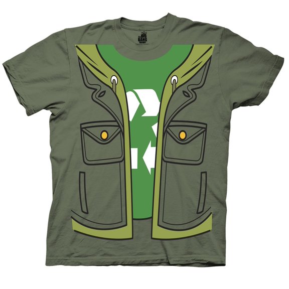 Big Bang Theory Leonard Trompe Loeil Costume Men's T-Shirt, Military Green, Medium