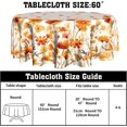 thumbnail image 2 of Fall Floral Round Tablecloth 60 Inch,Watercolor Orange Wildflowers Autumn Reusable Washable Polyester Table Cover Seasonal Indoor Outdoor Dining Decorations for Home Party Picnic, 2 of 7