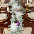 thumbnail image 6 of 5.9ft Spring Lambs Ear Easter Garland Wall Decor, Artificial Ear Leaf Hanging Ornament with Pastel Eggs Greenery Vine for Home Door Window Mantel Holiday Party, HAODEJW, C, 6 of 8