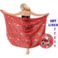 thumbnail image 2 of LA LEELA Women's Beachwear Christmas Tree Santa Sarong Wrap Bathing suit Swimwear Swim Cover Up Wraps Beach Coverups for Women One Size Red Santa, 2 of 5