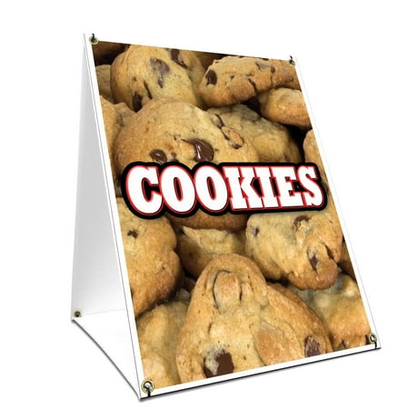 A-frame Sidewalk Cookies Sign With Graphics On Each Side | 18" X 24" Print Size