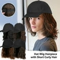 thumbnail image 2 of Perruque Bouclée Casquette de Baseball avec Perruque Cheveux Courts Femmes Perruque Ajustable Chapeau, 2 of 7