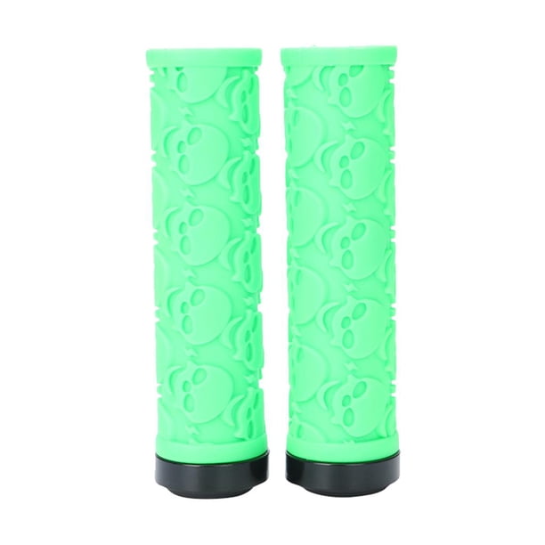 1 par de puños para manillar de bicicleta, de goma suave y antideslizante. Verde