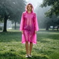 thumbnail image 2 of TGPMGRZ Rain Ponchos for Women Rain Coat Waterproof Disposable Lightweight Poncho with Hood Hot Pink One Size, 2 of 9