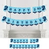 Big Dot of Happiness 2nd Birthday Shark Zone - Jawsome Shark Second Birthday Party Bunting Banner - Party Decorations - Happy 2nd Birthday