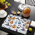 thumbnail image 4 of Colorful Pumpkin Halloween Pattern Summer Placemats Table Placemats Set Of 4-Linen Kitchen Washable Placemats Table Mats 11.8"x17.7" Non-Slip Heat Resistant, 4 of 6