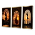 thumbnail image 3 of Designart "Elegant Silhouette of a Dancing Sunset III" Woman Fashion Photography Framed Wall Art Set Of 3 - Black Glam Frame Gallery Set For Office Decor, 3 of 6
