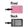 thumbnail image 4 of Pink White Gingham Watercolor Faux Leather Travel Luggage Tag, 4 of 7