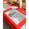 thumbnail image 4 of Christmas Placemats Set of 6 Snowman Snowflake Xmas Tree Ball Winter Grey Heat Insulation Washable Place Mats, Rustic Non-Slip Table Mats for Dining Table Party Kitchen Decor,13x19 Inch, 4 of 4