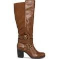 thumbnail image 4 of Style & Co. Womens Jomaris Leather Block Heel Boot Brown 9.5 Medium (B,M), 4 of 4