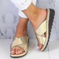 thumbnail image 1 of Sandalias de cuña con plataforma para mujer, estilo veraniego, tipo chanclas sin cordones, sandalias planas para la playa., 1 of 4