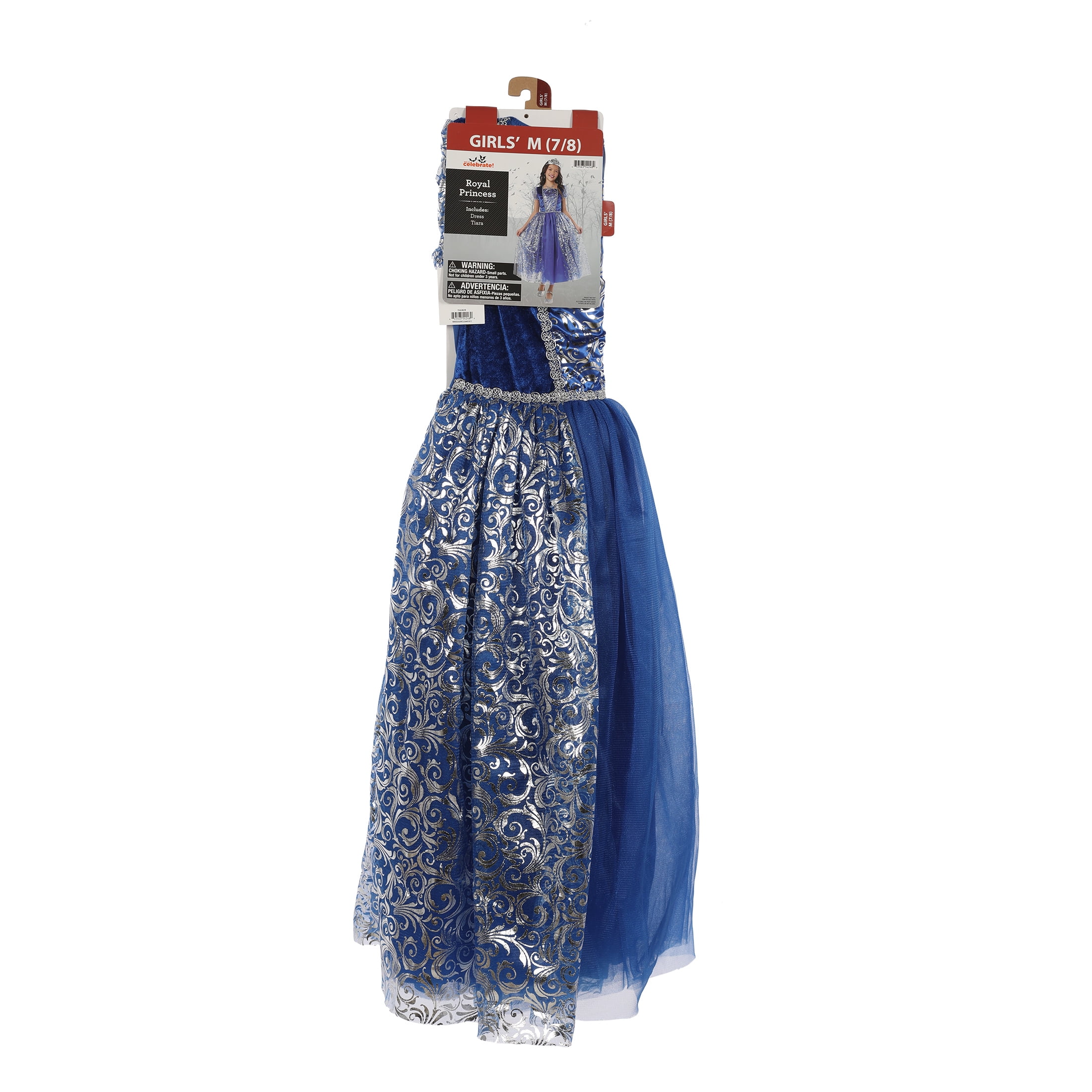 Royal Princess Dress, Halloween Costume for Children, Girls' Size M (7/8), by Way to Celebrate