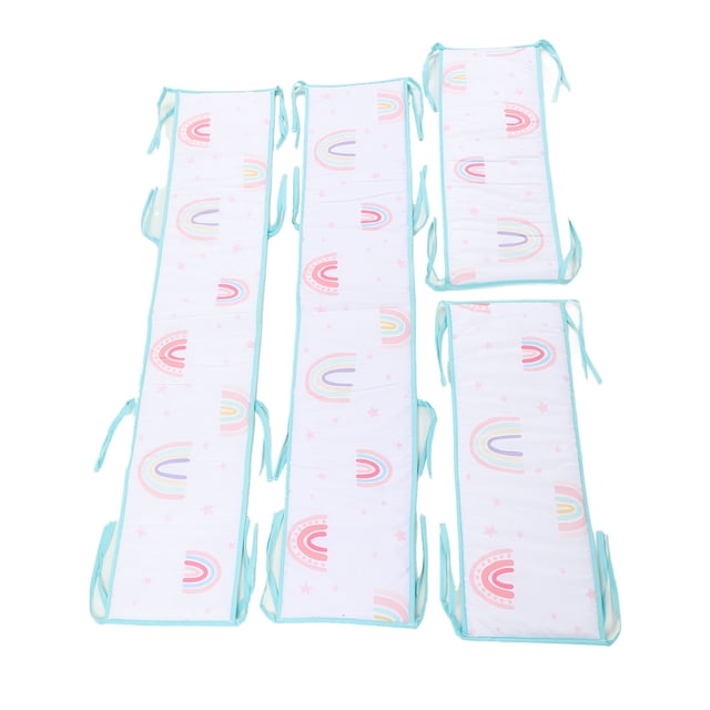 4 Paragolpes De Cuna, Paragolpes De Cuna De Algodón Suave Para Bebé, Niño, Niña, Juego De Colchones Acolchados Para Los Laterales De La Cuna, Cojín Protector De Cuna Para