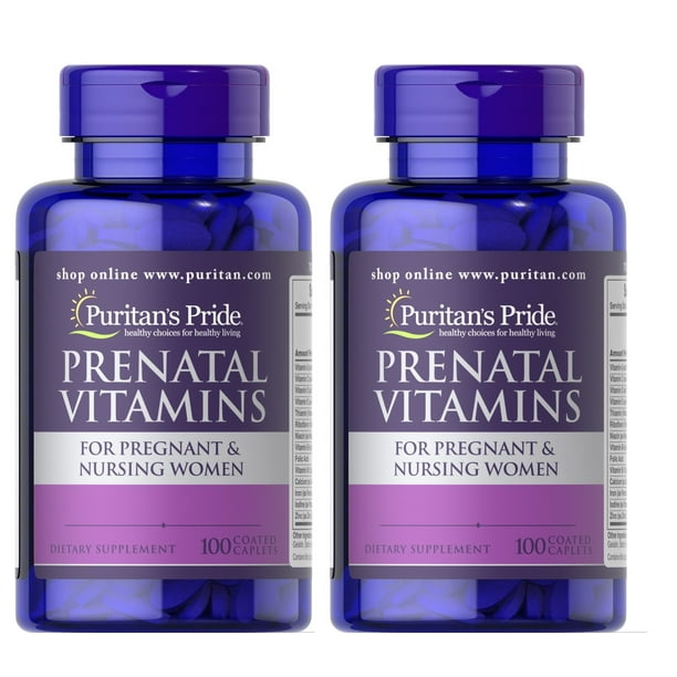 Puritan's Pride Prenatal Vitamins 100 Tablets (2 PACK)