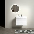 thumbnail image 2 of 30" Bathroom Vanity with Wall-Mounted Design and Large Storage, Modern Minimalist Floating Vanity with 1-Piece Sink Basin, for Bathrooms, White, 2 of 9