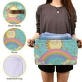 thumbnail image 3 of Yayeee 2 Pack Canvas Storage Basket with Handles for Shelves Fabric Bins Closet Organizer, Retro Blue Rainbow, 3 of 8