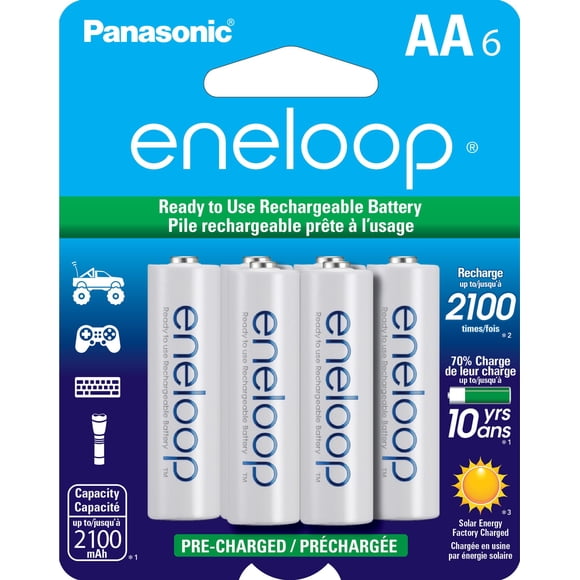 Baterías recargables Eneloop Panasonic BK-3MCCA6BA AA x6