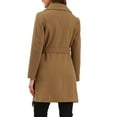 thumbnail image 3 of INSPIRE CHIC Lapel Collared Belted Coat for Women's Open Front Long Sleeve Overcoat XS Khaki, 3 of 6