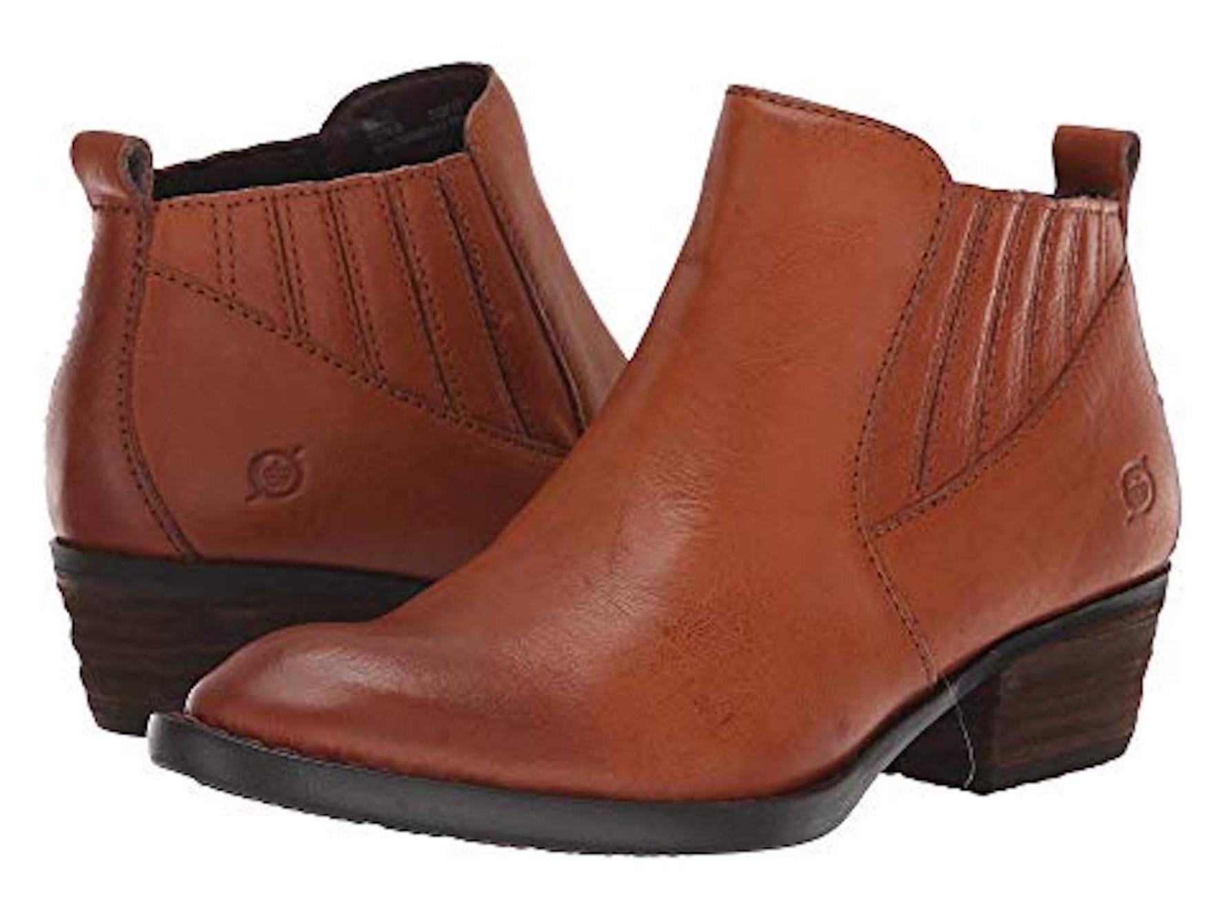 Born Womens Beebe Leather Almond Toe Ankle Fashion Boots