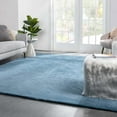 thumbnail image 6 of Well Woven | Faux Rabbit Fur Shag Dark Blue | Super Soft | Area Rug 3x5 (3'11" x 5'3"), 6 of 7