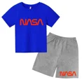 thumbnail image 3 of Conjunto de 2 camisetas y pantalones cortos con estampado de letras de verano para niños de 2 a 13 años, ropa deportiva de calle para niños y niñas, 3 of 5