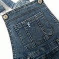 thumbnail image 4 of KIDSCOOL SPACE Baby Little Girls Skirt,Ripped Soft Strechy Denim Girls Summer Overalls Dress,Deep Blue,12-18 Months, 4 of 6