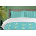 thumbnail image 4 of Ambesonne Floral Duvet Cover Sets, Leafy Valley Lilies Pattern, 2-Queen, Seafoam and Apple Green, 4 of 7