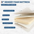 thumbnail image 4 of Lit Pliant Robuste 75x31 Pouces à Roulettes avec Matelas en Mousse Mémoire de 5 Pouces, Lit d'Appoint Portable 450 Lb avec Roues Verrouillables et Poche Latérale pour la Maison, le Bureau, le Camping, 4 of 7