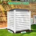 thumbnail image 5 of NAIZEA Air Conditioner Fence, 2-Panel White Vinyl Pool Equipment Enclosure, 38" W x 42" H Privacy Screens Fence Panels with Metal Stakes,Trash Can Enclosure for Outside, 5 of 8