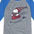 thumbnail image 3 of Peanuts - Snoopy Sledding - Toddler & Youth Raglan Graphic T-Shirt, 3 of 5