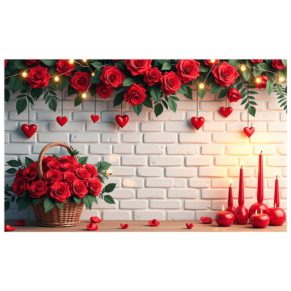 LUUFILx Heart Shaped Hanging Valentines Day Bokeh Rose Love Backdrop Background Party Banner Decorations Romantic Holiday Wedding Anniversary Celebration