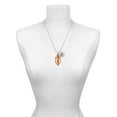 thumbnail image 3 of Delight Jewelry Acrylic Large Leaf Orange Brown Silvertone Script Initial Disc - M - Charm Necklace, 20"+3", 3 of 4
