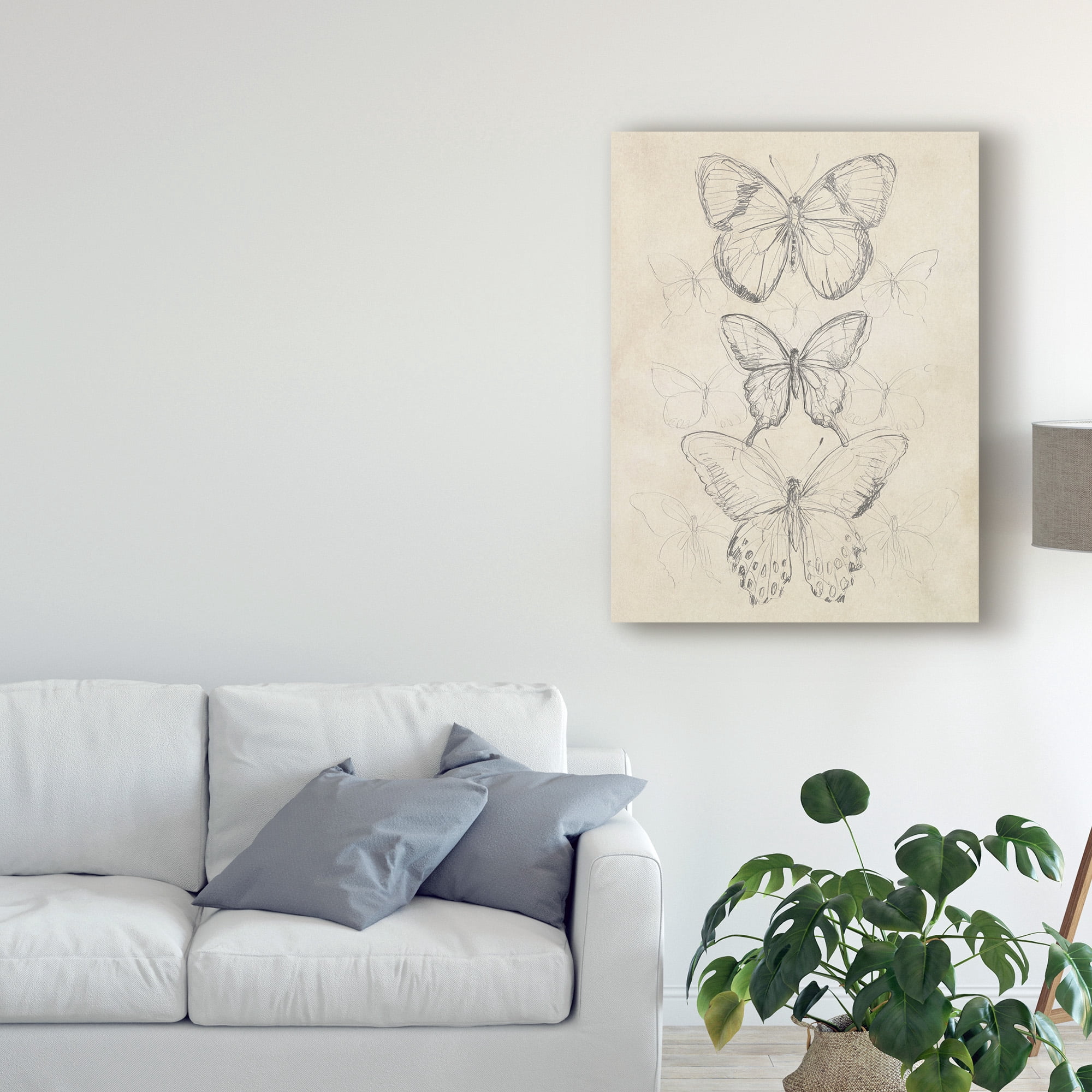 Trademark Fine Art 'Vintage Butterfly Sketch I' Canvas Art by June Erica Vess