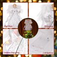 thumbnail image 5 of Angel Tree Topper with Feather Wings and Skirt, Christmas Tree Topper with LED Light for Tree Toppers Holiday Ornament Decorations, 5 of 8