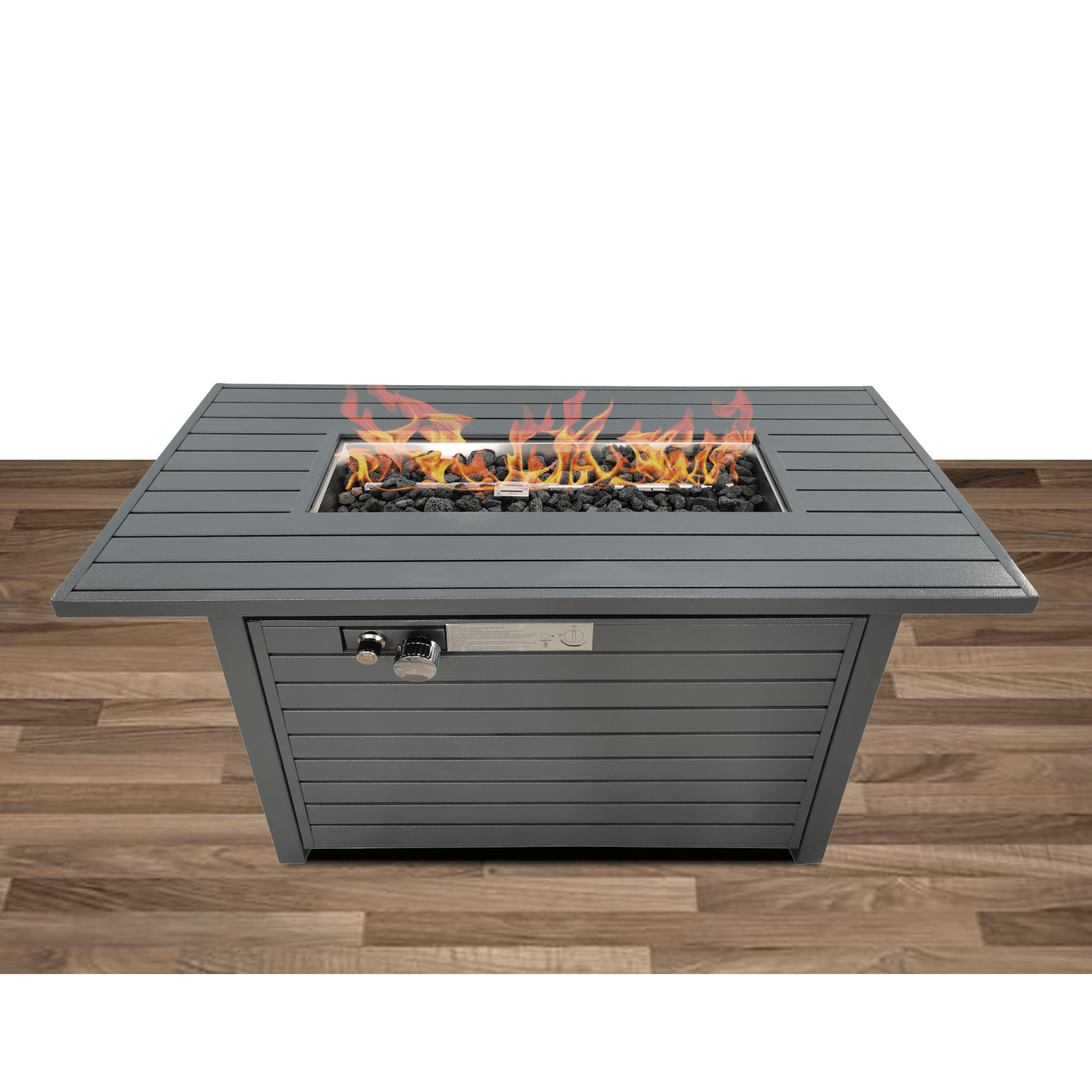 Miekor Furniture Steel Propane/Natural Gas Outdoor Fire Pit Table with Lid 09842