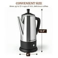thumbnail image 3 of Elite Gourmet 12-Cup Electric Coffee Percolator, Dishwasher Safe Stainless-Steel Filter, Lid & Tube, Keep Warm, 360&Acirc;&deg; Swivel Base Cord-less Serving, Sta, 3 of 6