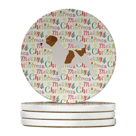 

Jack Russell Terrier Merry Christmas Large Sandstone Coasters Pack of 4 4 in x 4 in
