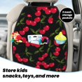 thumbnail image 5 of Fuzoiu Cherry Print 2 Pack Kick Mat Back Seat Protector With 3 Storage Pockets, Universal Car Seat Back Organizer For Kids Pets, Waterproof Backseat Protector For Most Car, 5 of 8