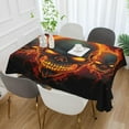 thumbnail image 5 of Fire Skulls Rectangle Tablecloth Waterproof Polyester Table Clothative Stain Resistant & Wrinkle Resistant Washable Table Cover for Dining Table/Party/Camping 54x54 Inch Decor Gift, 5 of 7