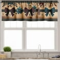 thumbnail image 7 of Ambesonne Cottagecore Valance & Curtain 3 Pcs Set, Woods Modern Floral Art, 55"x24", Caramel Beige Dark Teal, 7 of 7
