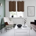 thumbnail image 3 of Dark Brown Rattan Kitchen Curtains Window Panels, Vintage Abstract Wicker Texture Insulated Window Treatment Curtain, Grommet Curtains for Bedroom/Living Room/Bathroom, 2 Piece 27.5"Wx39"L, 3 of 8