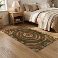 thumbnail image 2 of ODIKA 5'x7' Washable Area Rug Orange Burnt Vintage Swirl Wavy Lines Palette Mirrored Abstract for Small Living Room, Bedroom, Easy Care, Non-Shedding, Pet Friendly, 2 of 7