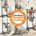 thumbnail image 3 of 1-Pack Adjustable Power Tower for Home-Gym Strength Training – 450 lb Capacity, Black Steel, 3 of 18