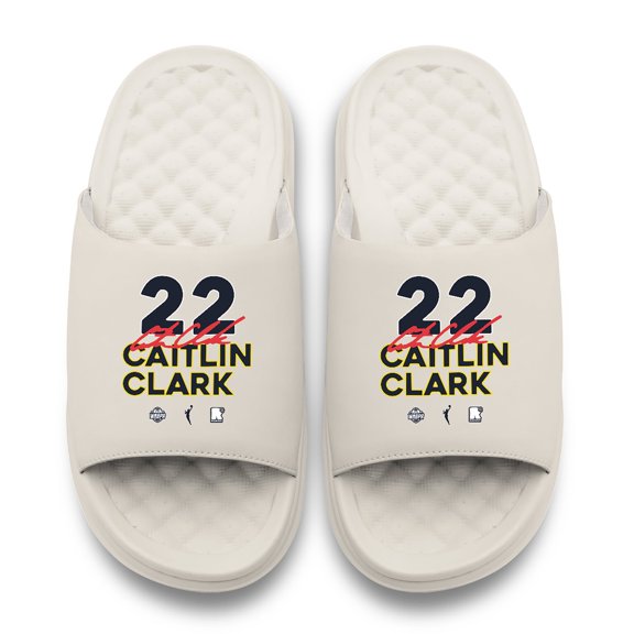 Unisex ISlide Caitlin Clark Cream Indiana Fever Round 21 Motive Slide Sandals