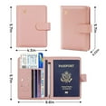 thumbnail image 4 of PU Leather Passport Holder Covers Case, Waterproof Rfid Blocking Travel Wallet Passport Holder with Pen Holder, Cute Passport Book for Women/Men, 4 of 7